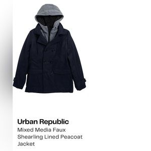 Urban Republic 
Mixed Media Faux
Shearling Lined Peacoat Jacket